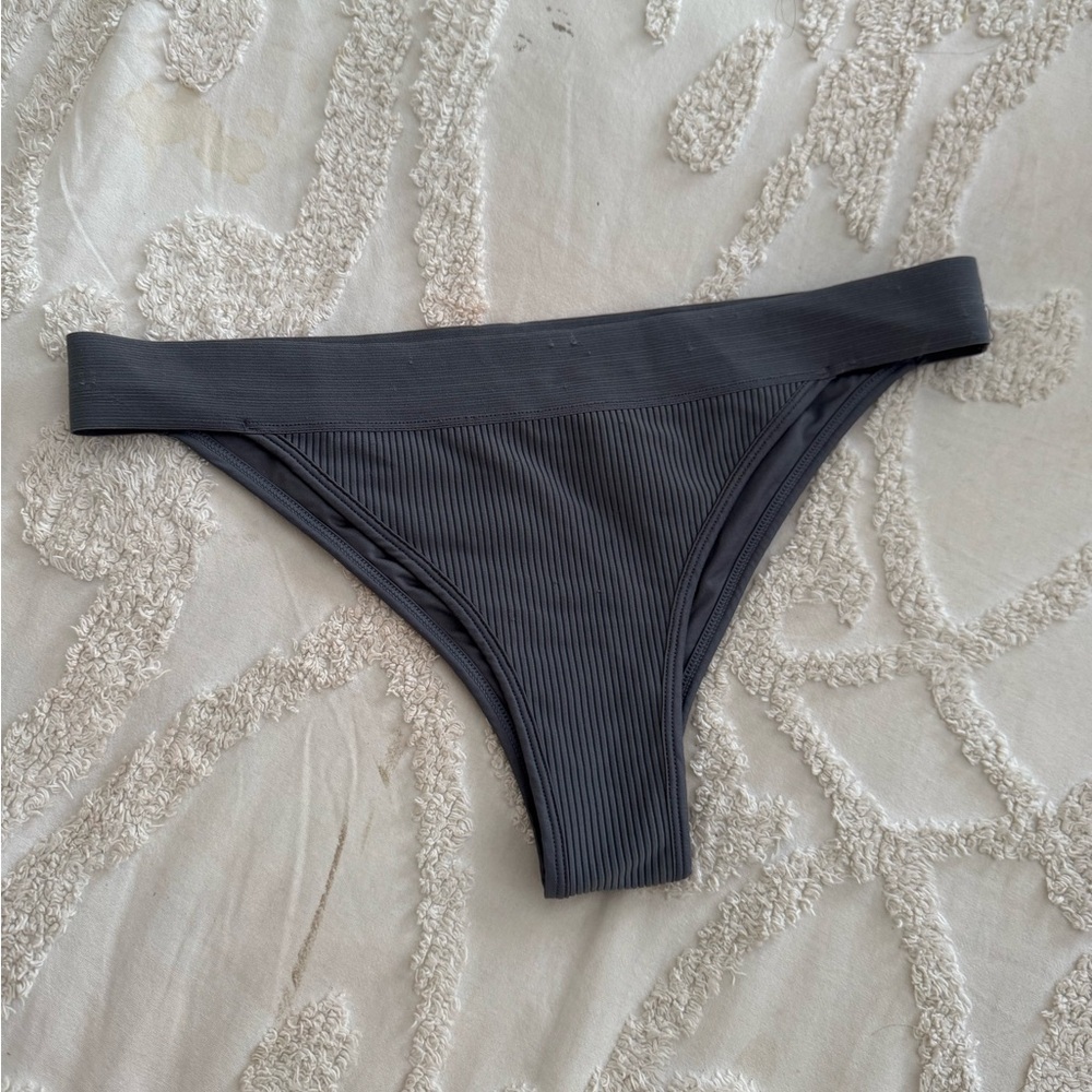 Dark Gray Frankies Bikini Ribbed Bottom
